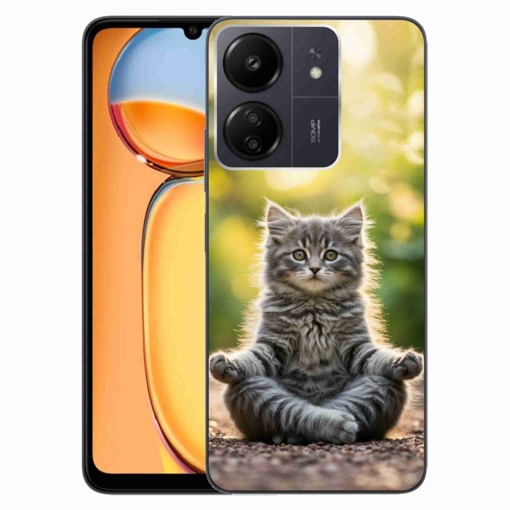 Gelový kryt mmCase na Xiaomi Poco C65/Redmi 13C - meditující kotě