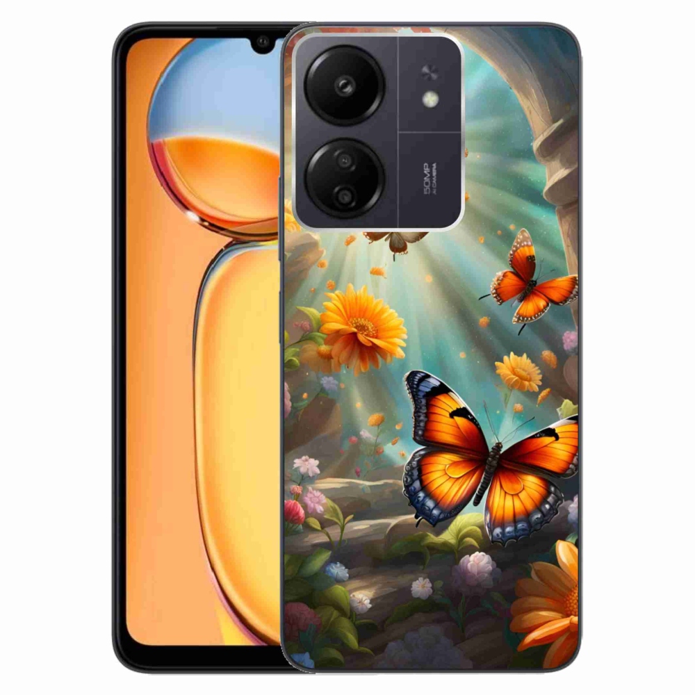 Gelový kryt mmCase na Xiaomi Poco C65/Redmi 13C - motýlí zahrada 2