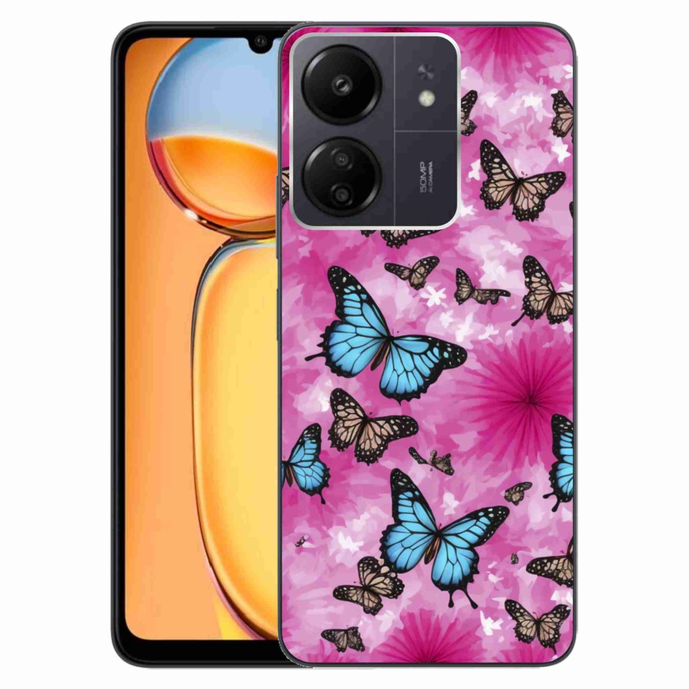 Gelový kryt mmCase na Xiaomi Poco C65/Redmi 13C - motýlí zahrada