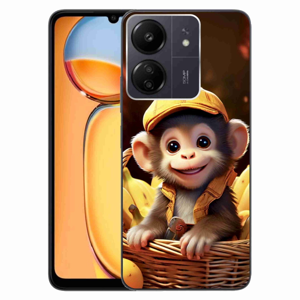 Gelový kryt mmCase na Xiaomi Poco C65/Redmi 13C - opice v košíku