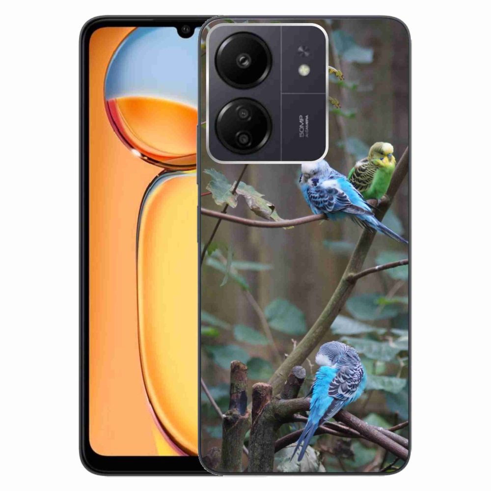 Gelový kryt mmCase na Xiaomi Poco C65/Redmi 13C - papoušci na větvi
