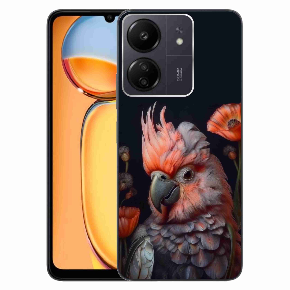 Gelový kryt mmCase na Xiaomi Poco C65/Redmi 13C - papoušek kakadu v barvách