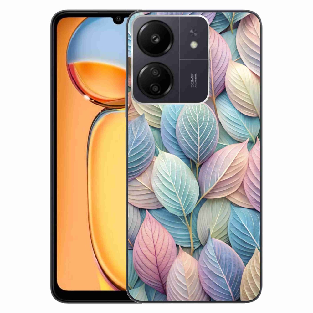 Gelový kryt mmCase na Xiaomi Poco C65/Redmi 13C - pastelové listy