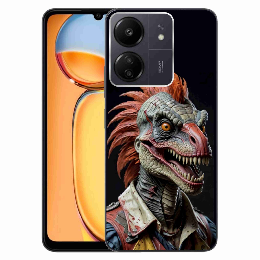 Gelový kryt mmCase na Xiaomi Poco C65/Redmi 13C - punk dinosaurus