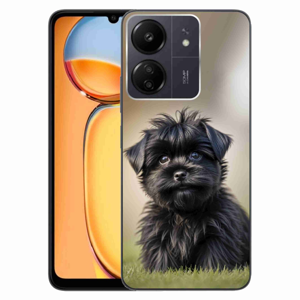 Gelový kryt mmCase na Xiaomi Poco C65/Redmi 13C - roztomilý černý pejsek