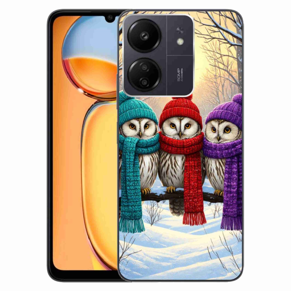 Gelový kryt mmCase na Xiaomi Poco C65/Redmi 13C - soví přátelé