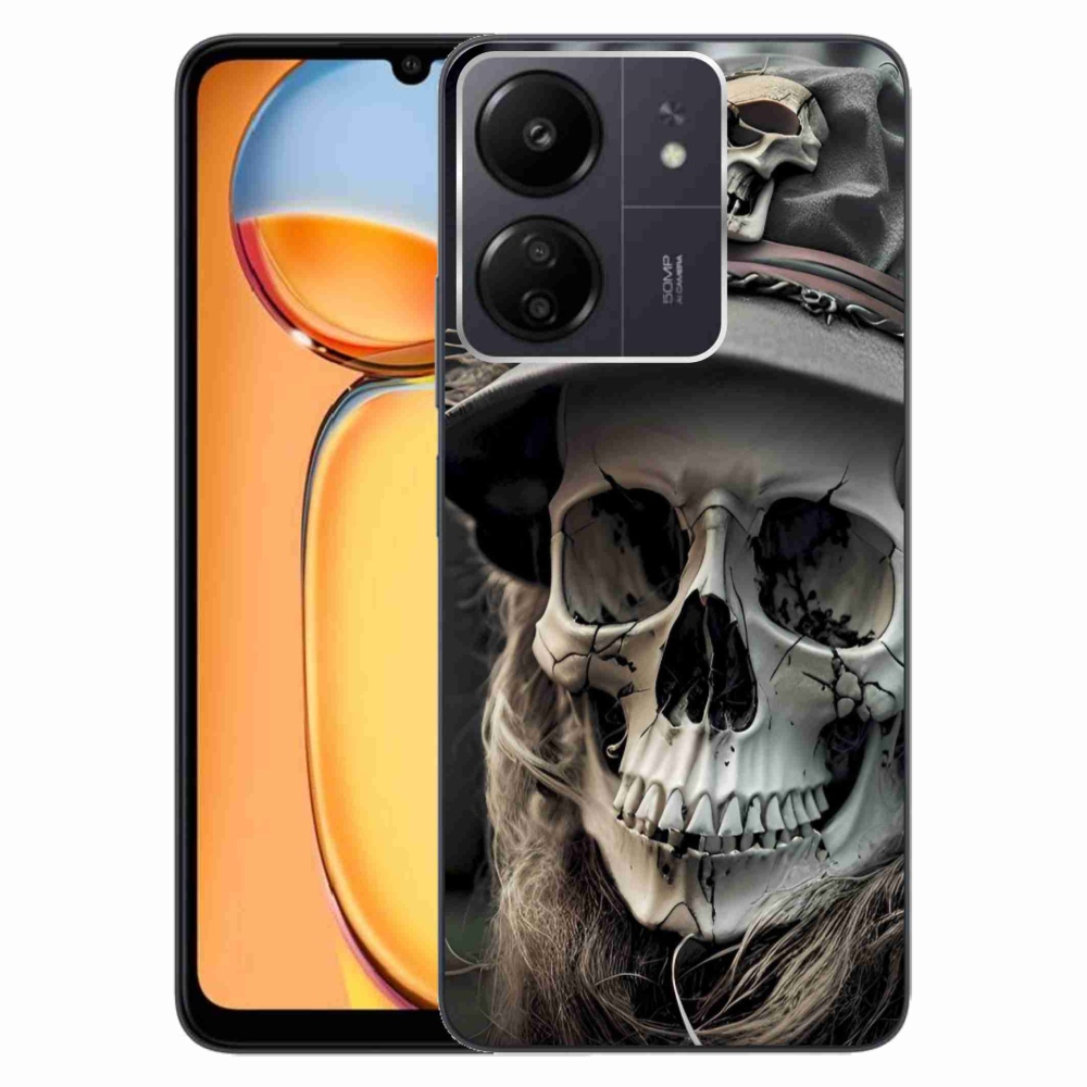 Gelový kryt mmCase na Xiaomi Poco C65/Redmi 13C - temná lebka