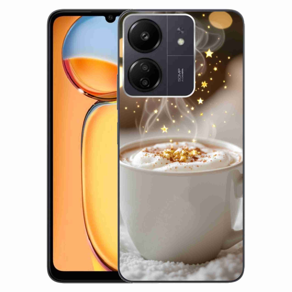 Gelový kryt mmCase na Xiaomi Poco C65/Redmi 13C - vánoční horký nápoj