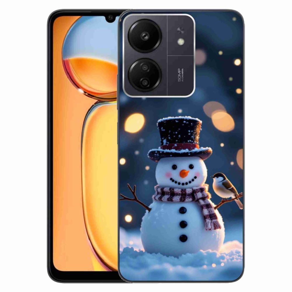 Gelový kryt mmCase na Xiaomi Poco C65/Redmi 13C - vánoční sněhulák