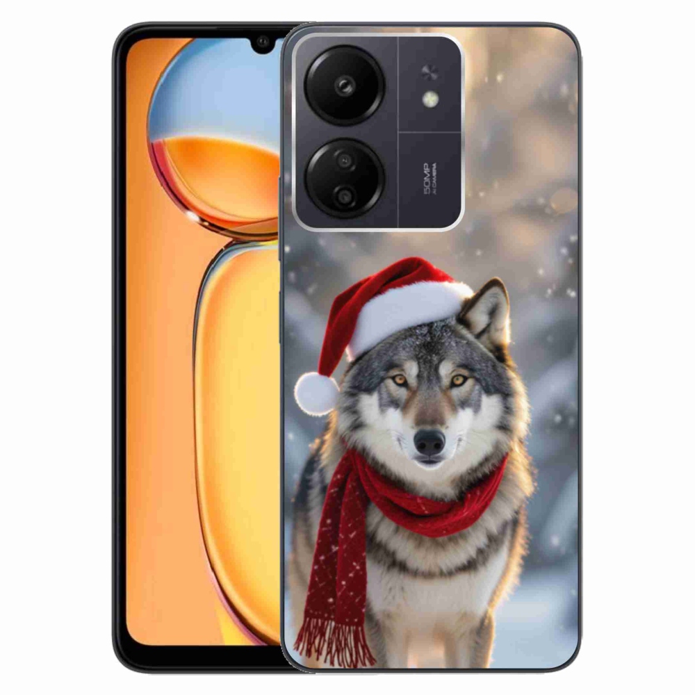 Gelový kryt mmCase na Xiaomi Poco C65/Redmi 13C - vánoční vlk