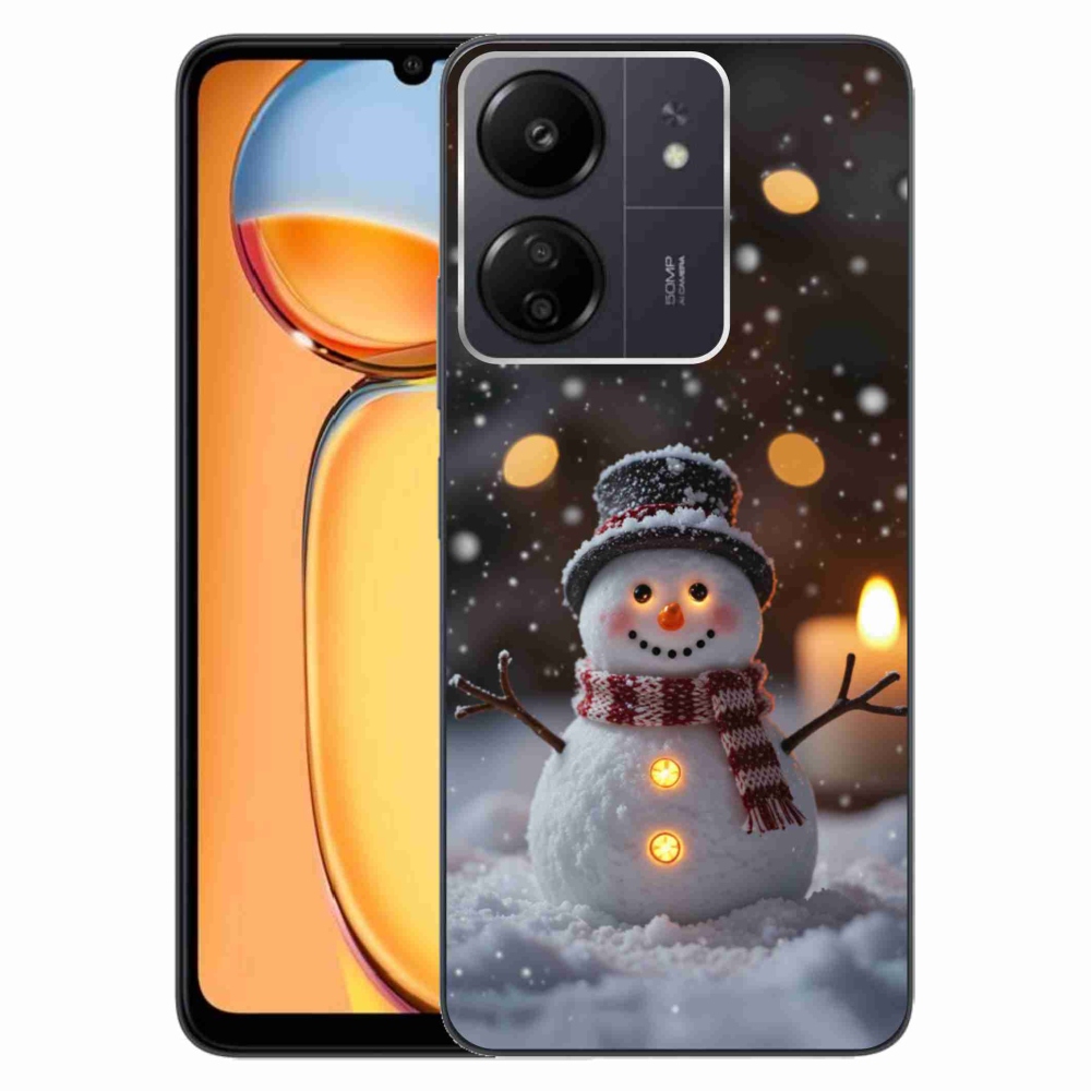 Gelový kryt mmCase na Xiaomi Poco C65/Redmi 13C - veselý sněhulák