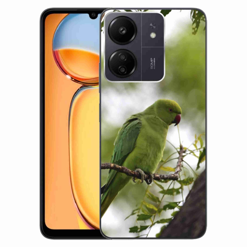 Gelový kryt mmCase na Xiaomi Poco C65/Redmi 13C - zelený papoušek