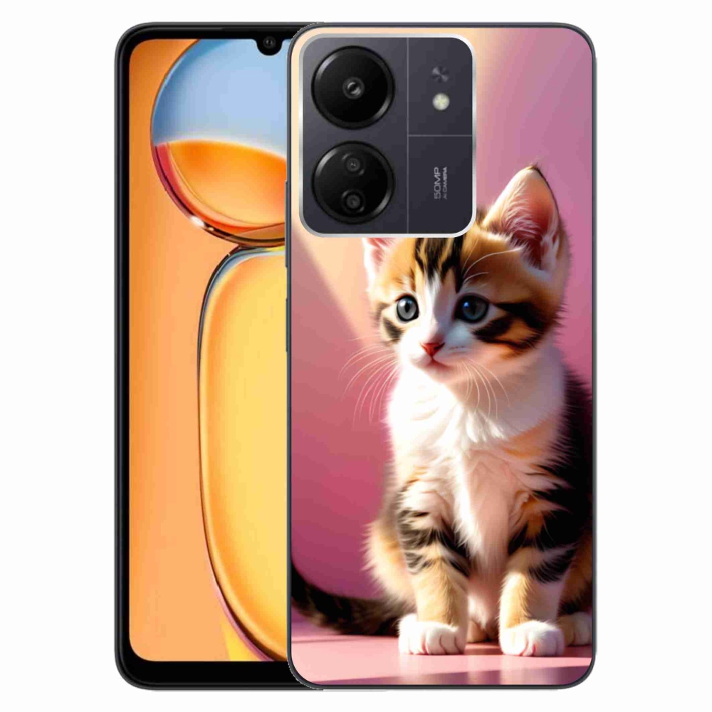 Gelový kryt mmCase na Xiaomi Poco C65/Redmi 13C - zvědavé kotě 2