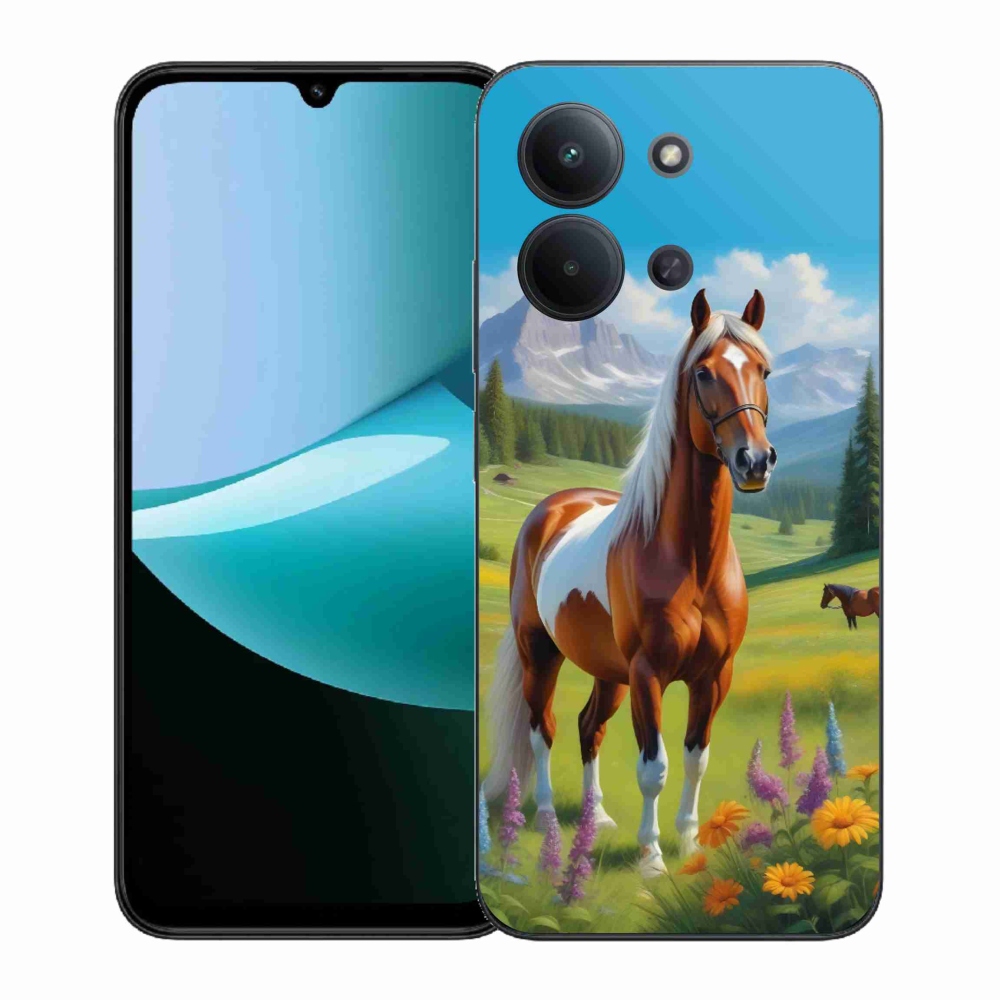 Gelový kryt mmCase na Xiaomi Poco C85 (171mm)/Redmi 15C (171mm)  - kůň na louce