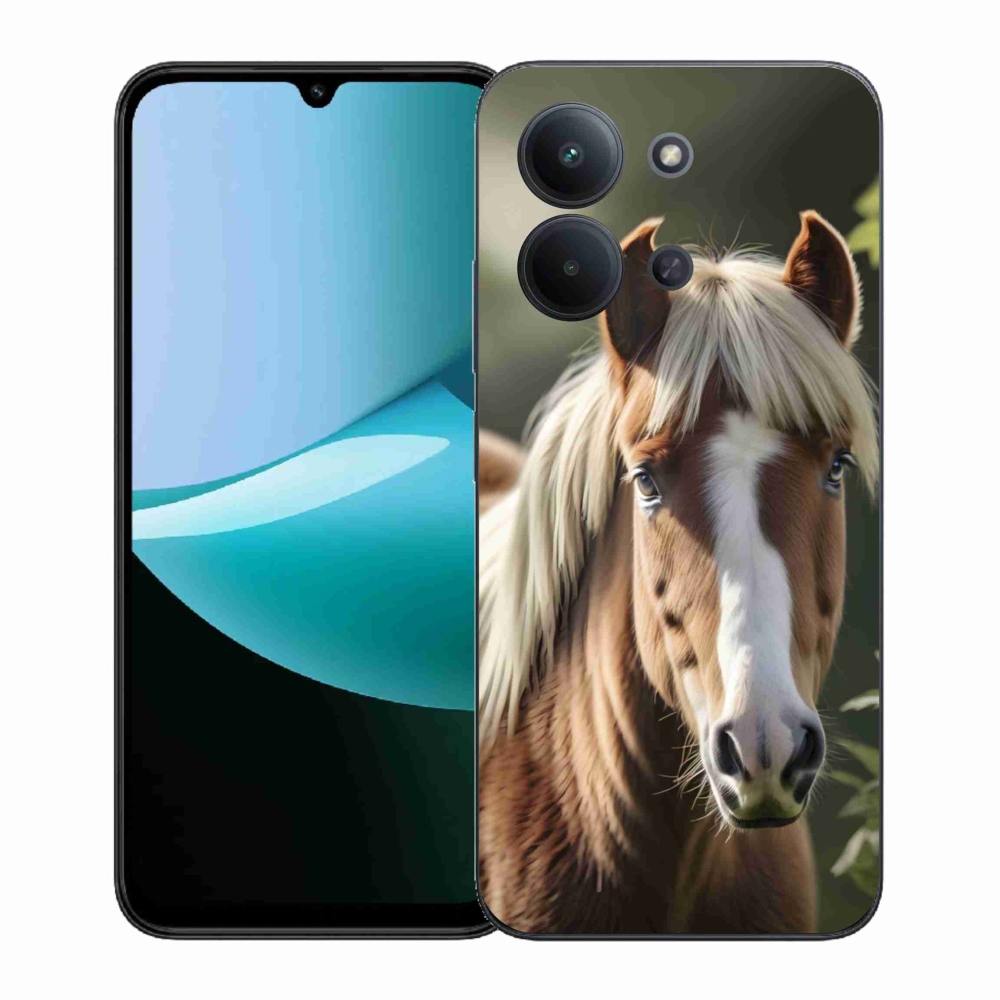 Gelový kryt mmCase na Xiaomi Poco C85 (171mm)/Redmi 15C (171mm)  - kůň se světlou hřívou
