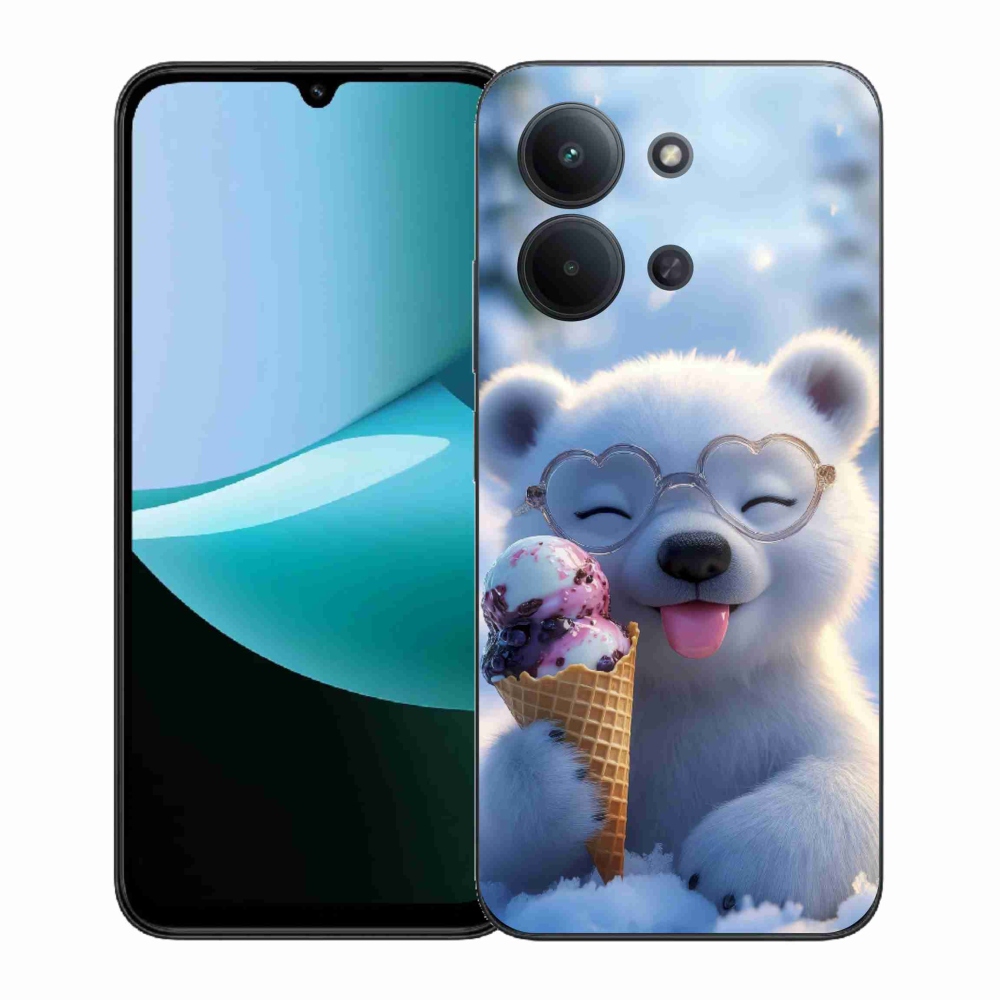 Gelový kryt mmCase na Xiaomi Poco C85 (171mm)/Redmi 15C (171mm)  - medvídek se zmrzlinou