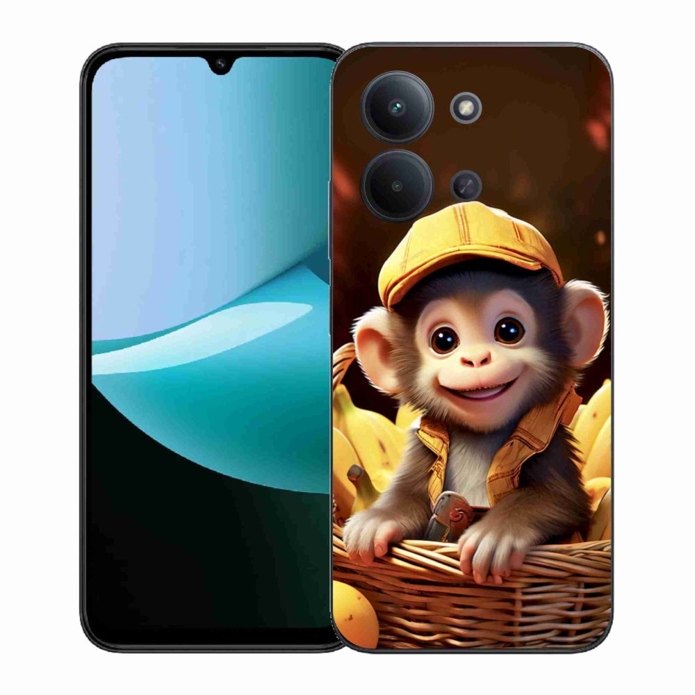 Gelový kryt mmCase na Xiaomi Poco C85 (171mm)/Redmi 15C (171mm)  - opice v košíku