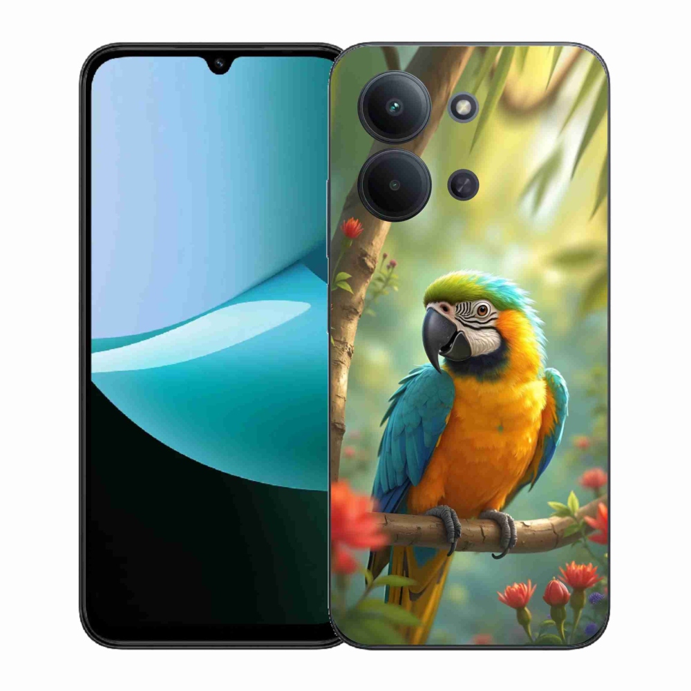 Gelový kryt mmCase na Xiaomi Poco C85 (171mm)/Redmi 15C (171mm)  - papoušek ara modrožlutá