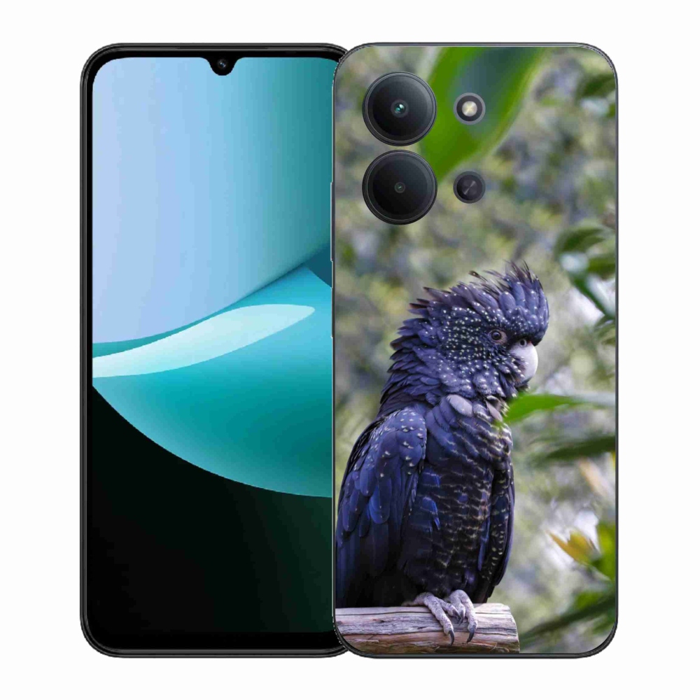 Gelový kryt mmCase na Xiaomi Poco C85 (171mm)/Redmi 15C (171mm)  - papoušek kakadu černý