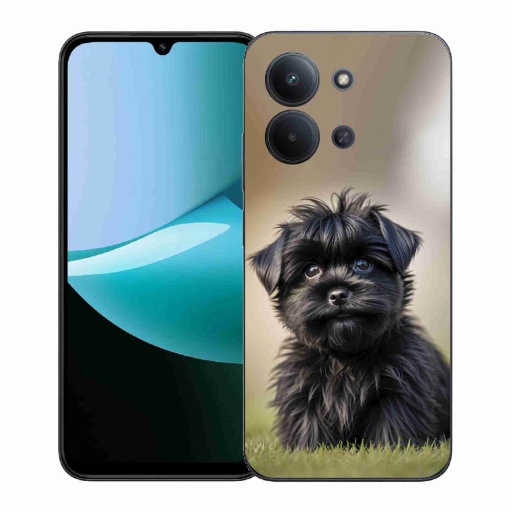 Gelový kryt mmCase na Xiaomi Poco C85 (171mm)/Redmi 15C (171mm)  - roztomilý černý pejsek