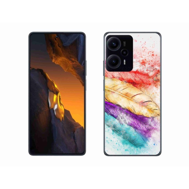 Gelový kryt mmCase na Xiaomi Poco F5 - barevné peří
