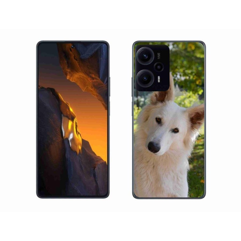 Gelový kryt mmCase na Xiaomi Poco F5 - bílý švýcarský ovčák 1