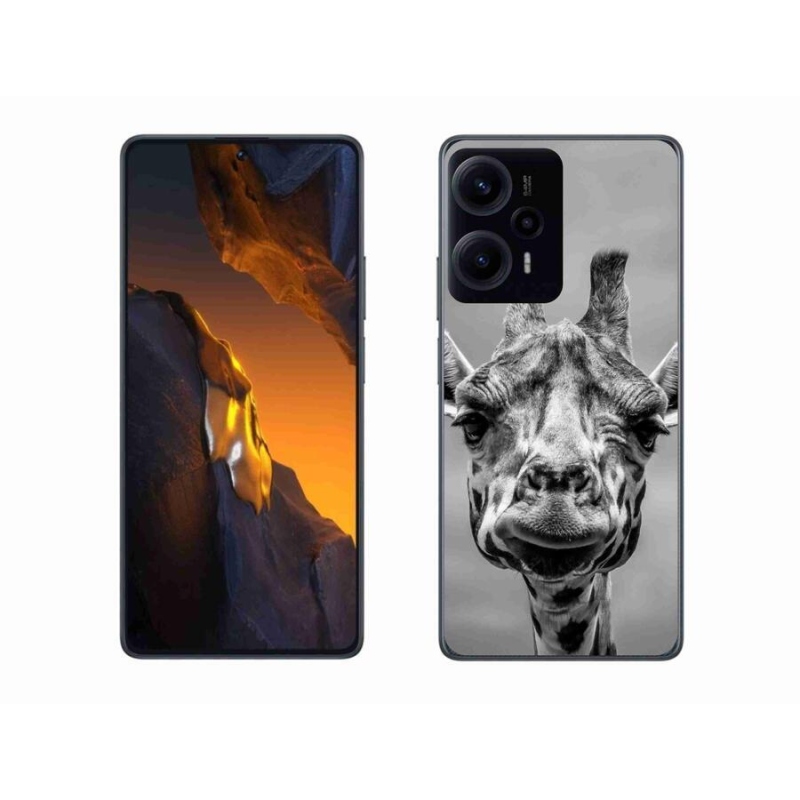 Gelový kryt mmCase na Xiaomi Poco F5 - černobílá žirafa