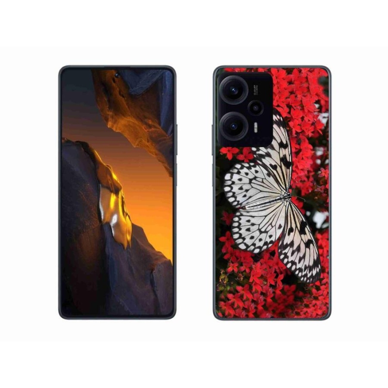 Gelový kryt mmCase na Xiaomi Poco F5 - černobílý motýl 1