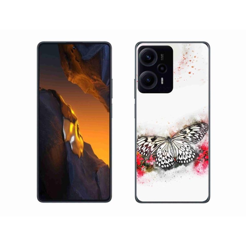 Gelový kryt mmCase na Xiaomi Poco F5 - černobílý motýl