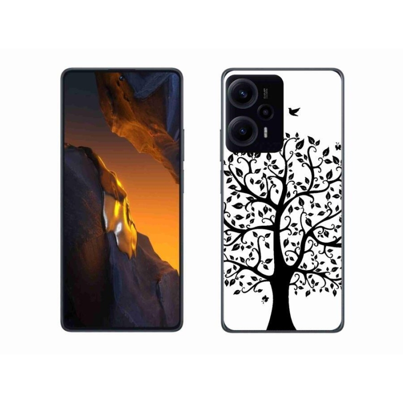 Gelový kryt mmCase na Xiaomi Poco F5 - černobílý strom