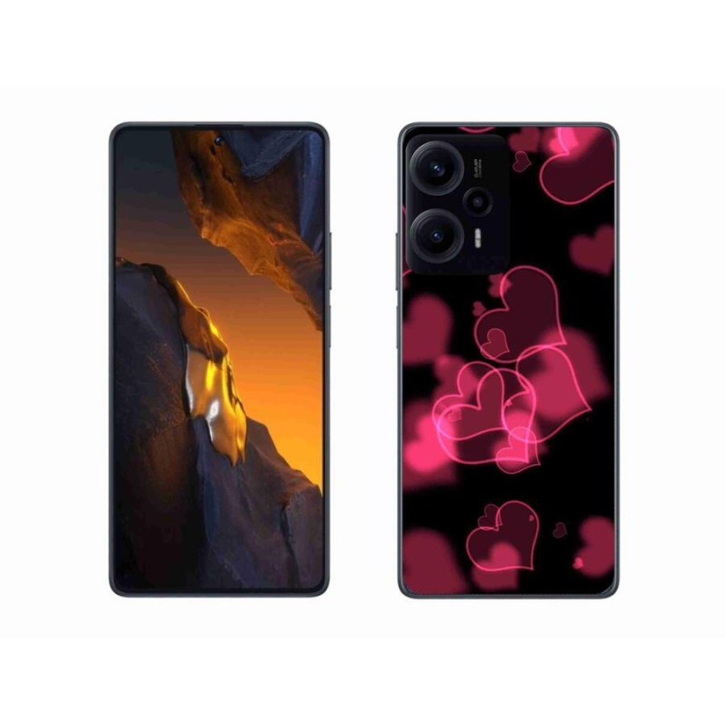 Gelový kryt mmCase na Xiaomi Poco F5 - červená srdíčka