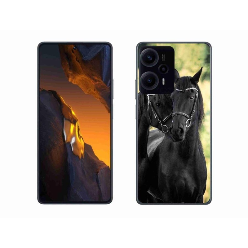 Gelový kryt mmCase na Xiaomi Poco F5 - dva černí koně