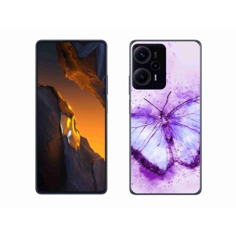 Gelový kryt mmCase na Xiaomi Poco F5 - fialový motýl