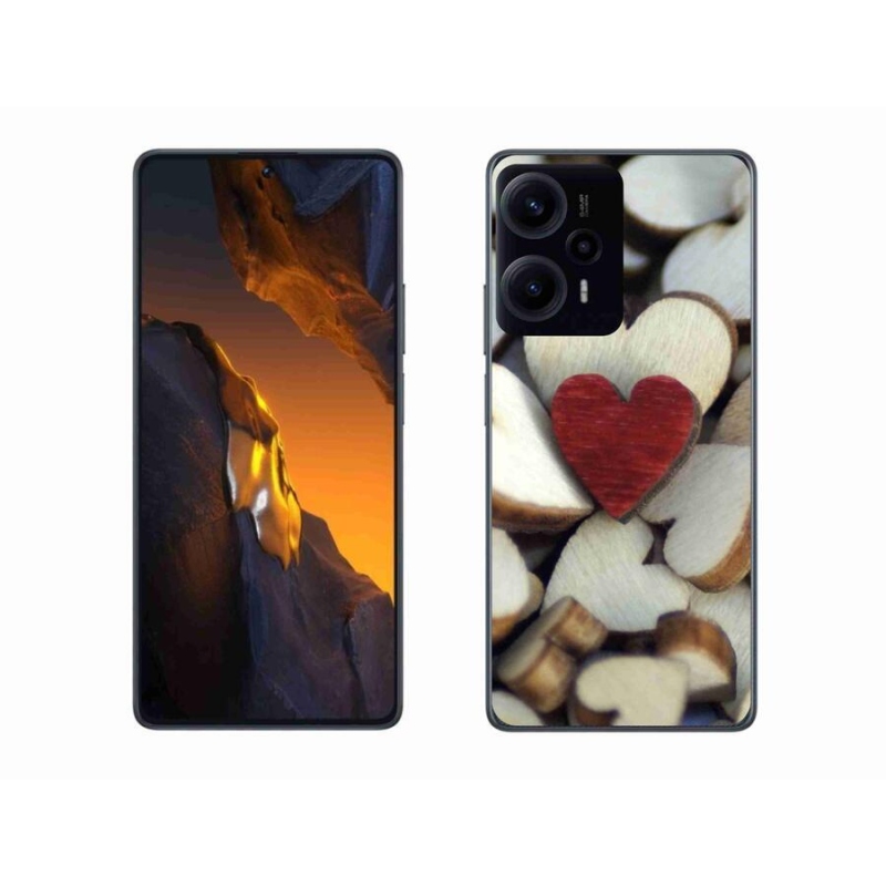 Gelový kryt mmCase na Xiaomi Poco F5 - gravírované červené srdce