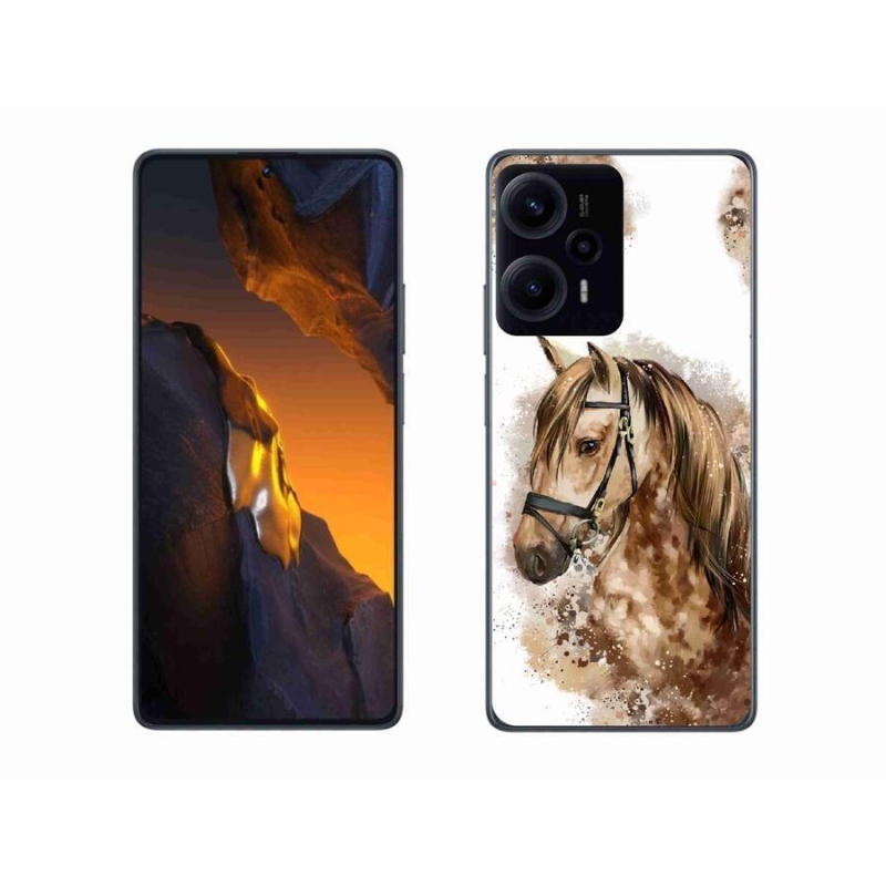 Gelový kryt mmCase na Xiaomi Poco F5 - hnědý kreslený kůň