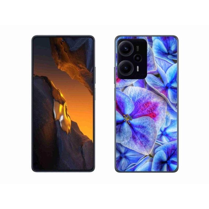 Gelový kryt mmCase na Xiaomi Poco F5 - modré květy 1