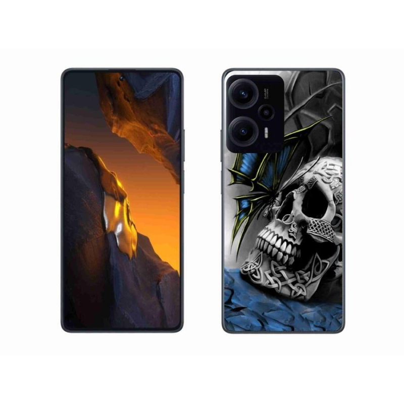 Gelový kryt mmCase na Xiaomi Poco F5 - motýl a lebka