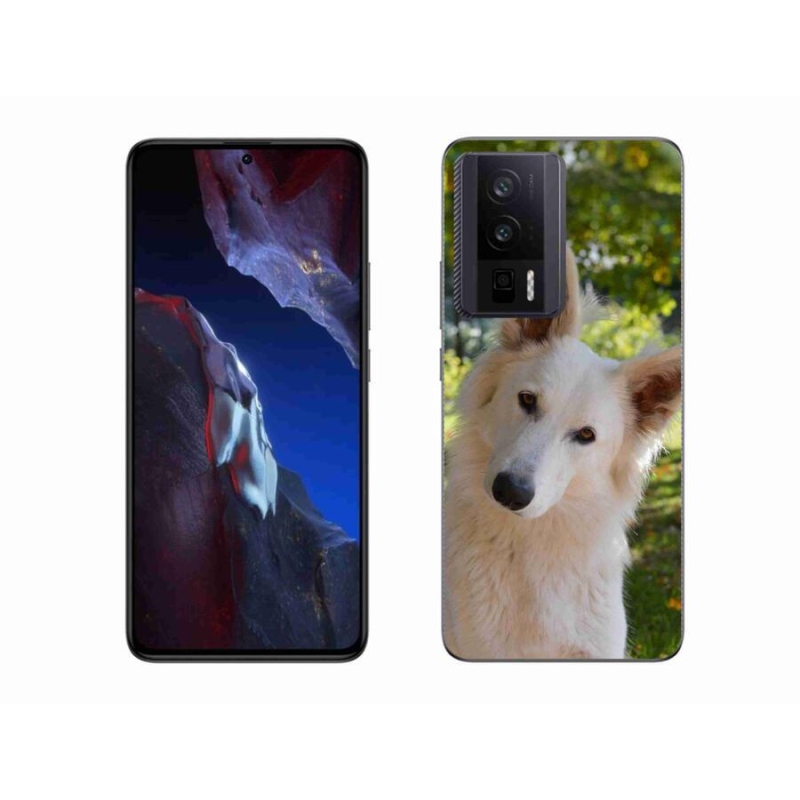 Gelový kryt mmCase na Xiaomi Poco F5 Pro - bílý švýcarský ovčák 1