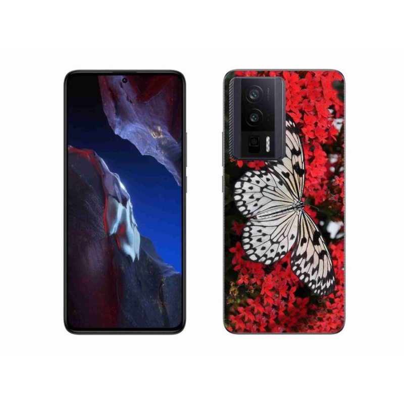 Gelový kryt mmCase na Xiaomi Poco F5 Pro - černobílý motýl 1