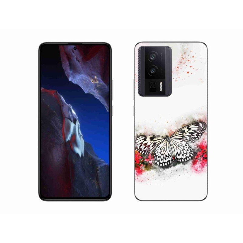 Gelový kryt mmCase na Xiaomi Poco F5 Pro - černobílý motýl