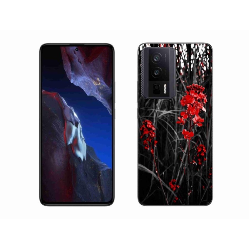 Gelový kryt mmCase na Xiaomi Poco F5 Pro - červená rostlina