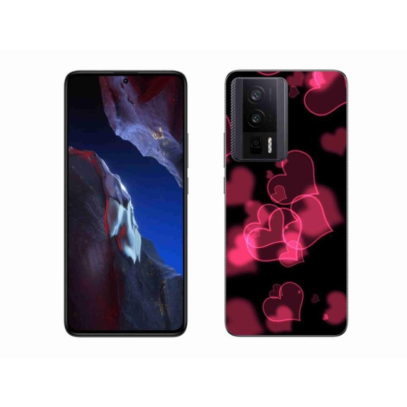 Gelový kryt mmCase na Xiaomi Poco F5 Pro - červená srdíčka