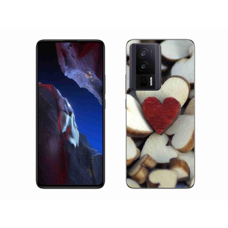 Gelový kryt mmCase na Xiaomi Poco F5 Pro - gravírované červené srdce