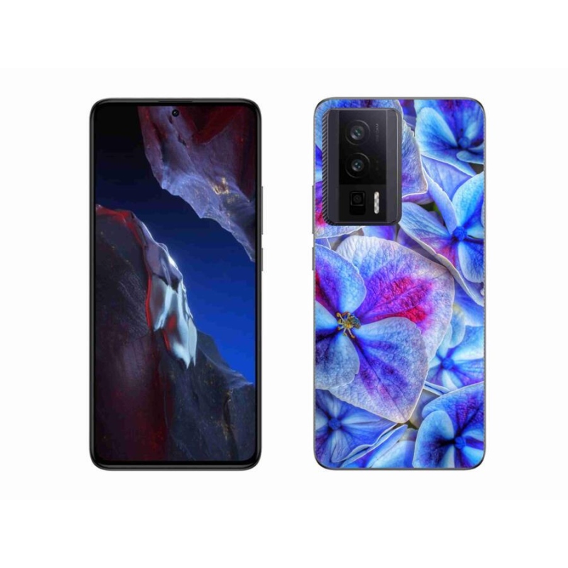 Gelový kryt mmCase na Xiaomi Poco F5 Pro - modré květy 1