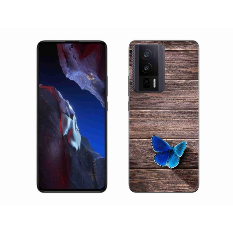 Gelový kryt mmCase na Xiaomi Poco F5 Pro - modrý motýl 1