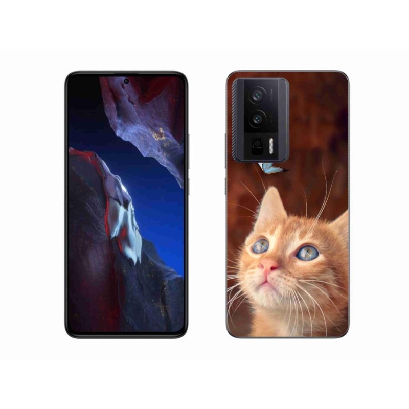 Gelový kryt mmCase na Xiaomi Poco F5 Pro - motýl a kotě
