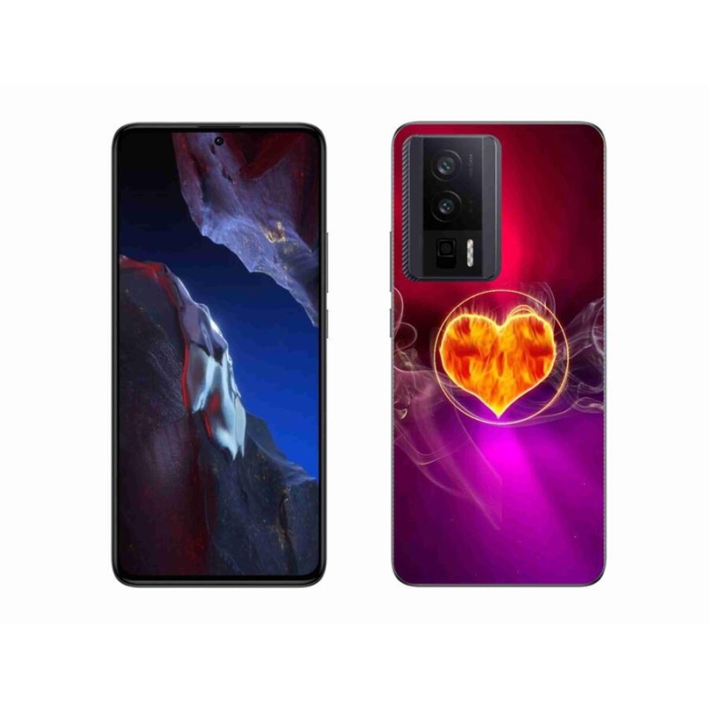 Gelový kryt mmCase na Xiaomi Poco F5 Pro - ohnivé srdce