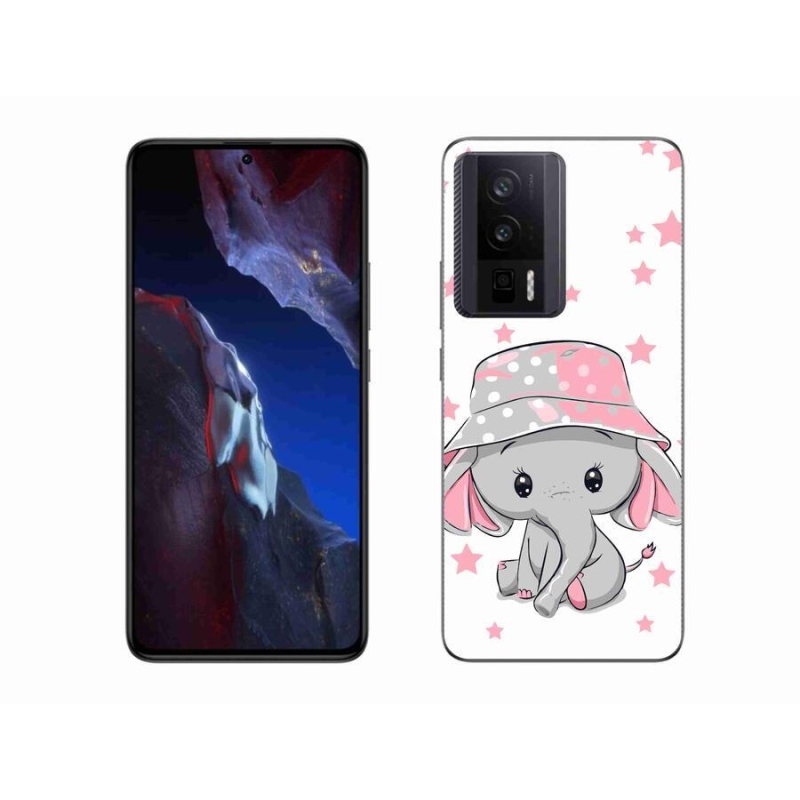 Gelový kryt mmCase na Xiaomi Poco F5 Pro - růžový slon