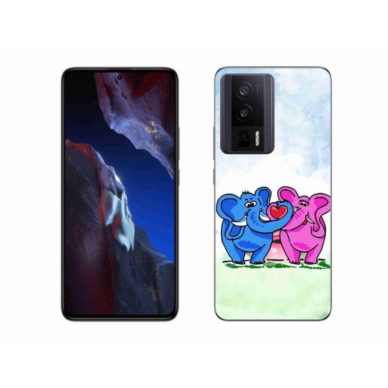 Gelový kryt mmCase na Xiaomi Poco F5 Pro - zamilovaní sloni
