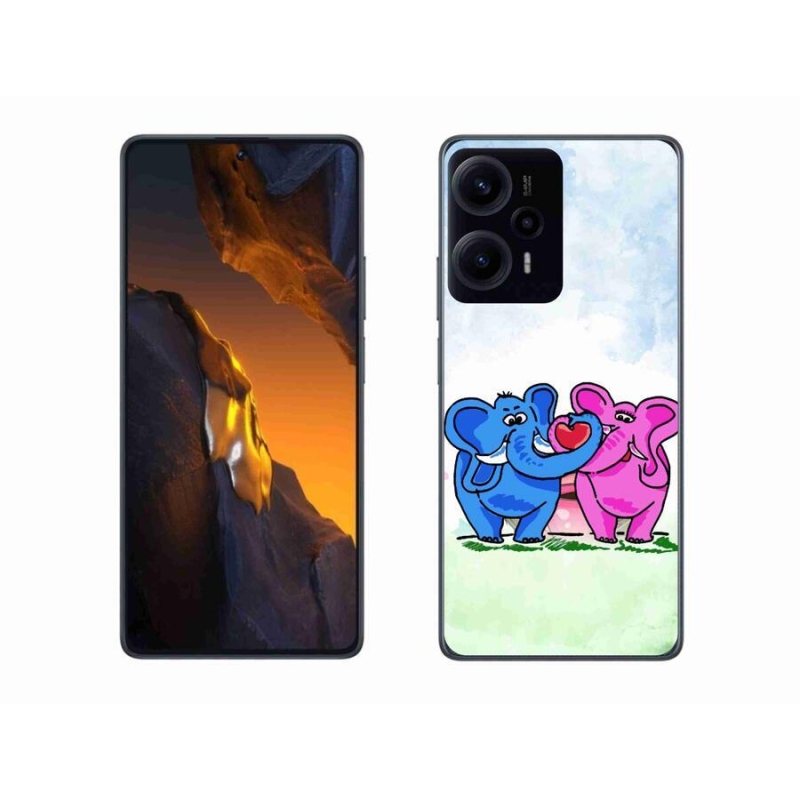 Gelový kryt mmCase na Xiaomi Poco F5 - zamilovaní sloni